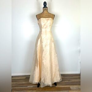 Scott Mc Clintock Y2K Millennial 2000's Chiffon Gown Size 4 Irisdecent Yellow US